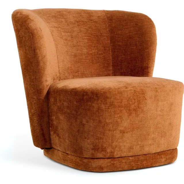 Nest of Nora Retro design fauteuil loungestoel Kjell - stof - Roest Terracotta