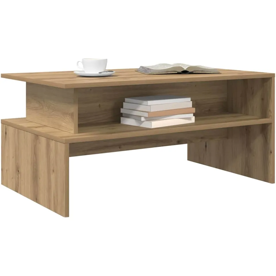 vidaXL Salontafel Artisan Eiken 90 x 55 x 42,5 cm Bewerkt hout Bruin