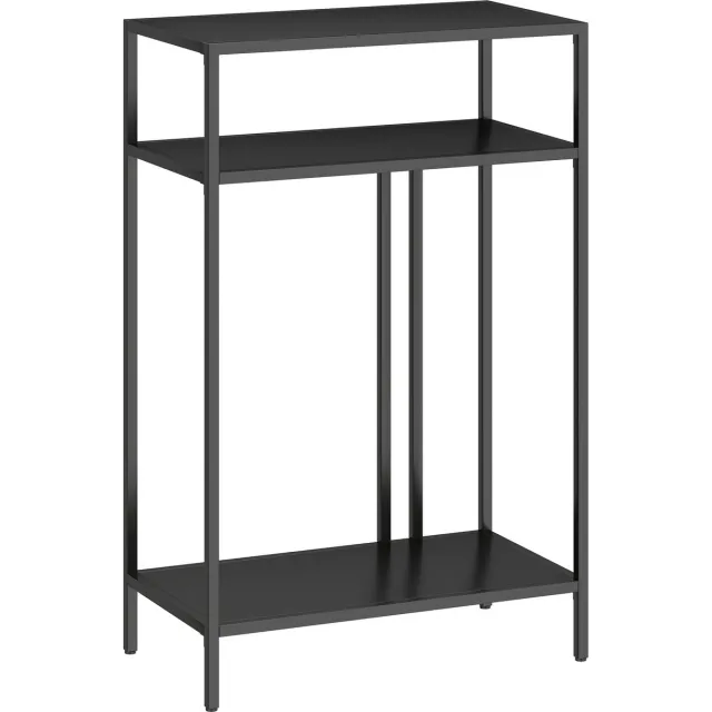 Homona Slaaptafel - Smalle sidetable met 3 niveaus - Van metaal - 55 x 30 x 85 cm - Zwart