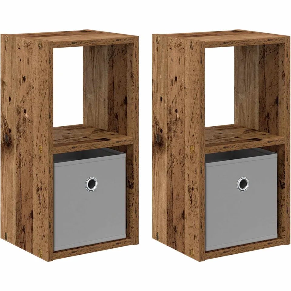vidaXL Nachtkastje 2 st Oudhout 25,5 x 22 x 49,5 cm Bewerkt hout bruin, foto 3