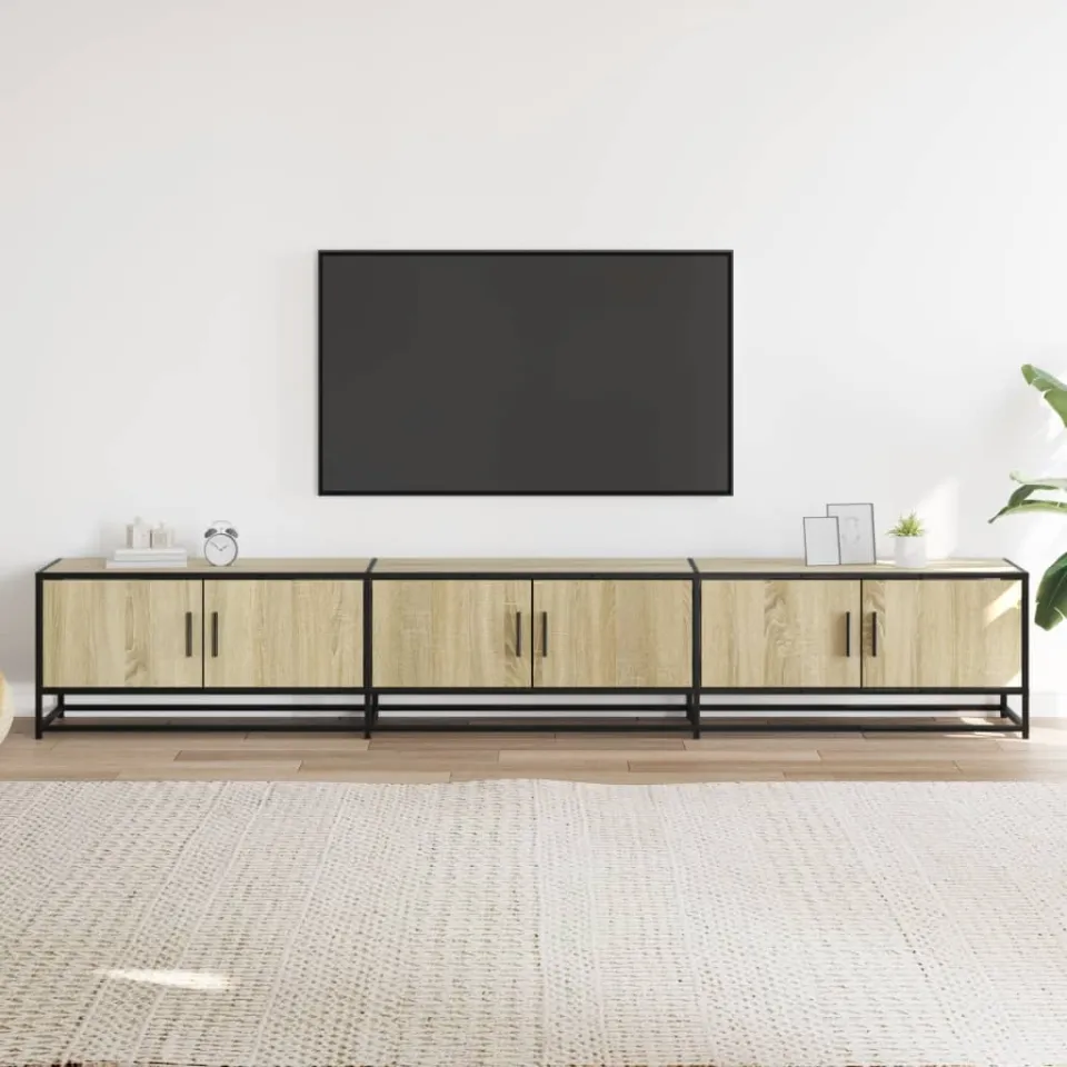 vidaXL Tv-meubel 240x35x41 cm bewerkt hout sonoma eikenkleurig, foto 3
