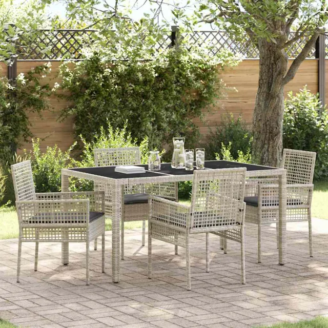 vidaXL Tuin eettafelset 5 st Lichtgrijs poly rattan, foto 2