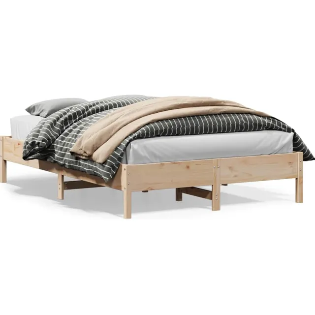 vidaXL Bedframe zonder matras massief grenenhout 120x200 cm bruin