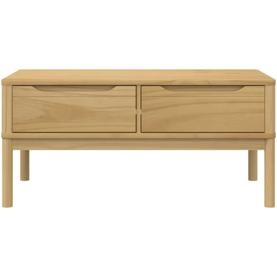vidaXL Salontafel FLORO 99x55,5x45 cm massief grenenhout wasbruin bruin, foto 4