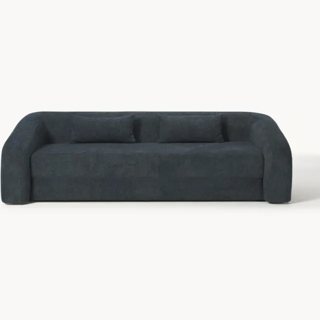 Westwing Collection Slaapbank Eliot (3-zits) van teddy bouclé Antraciet