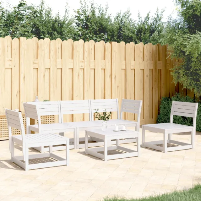 vidaXL 5-delige Loungeset massief grenenhout wit, foto 2