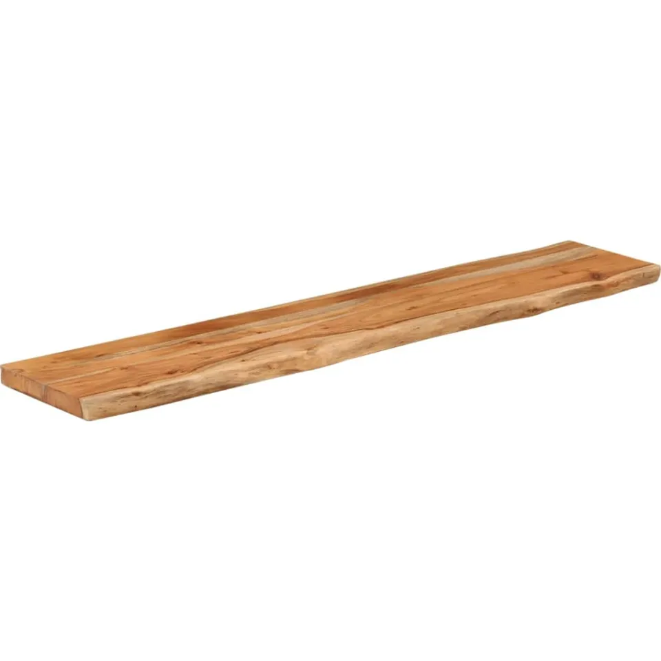 vidaXL Wandschap rechthoekig natuurlijke rand 120x20x2,5 cm acaciahout Bruin