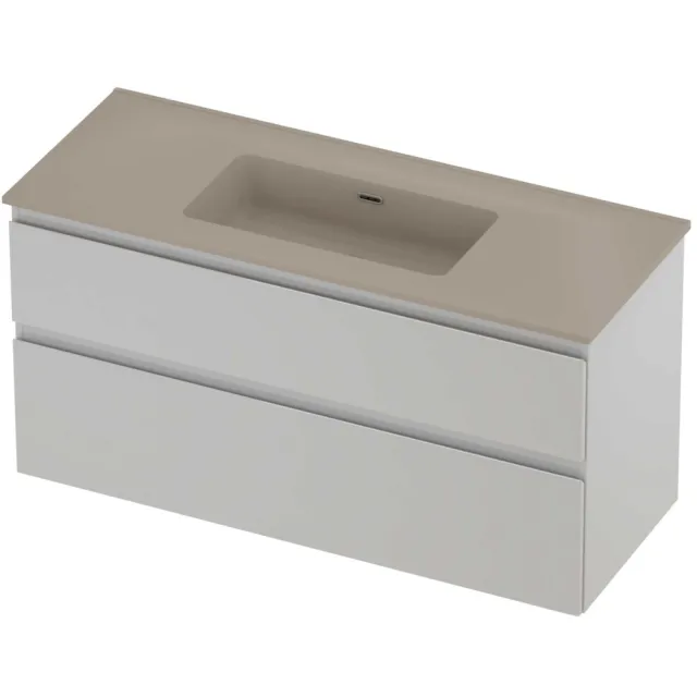 Proline Tribute Badmeubelset Porselein Elegant Enkel 120x46x62 cm Mat Crème Cotton Glans Wit