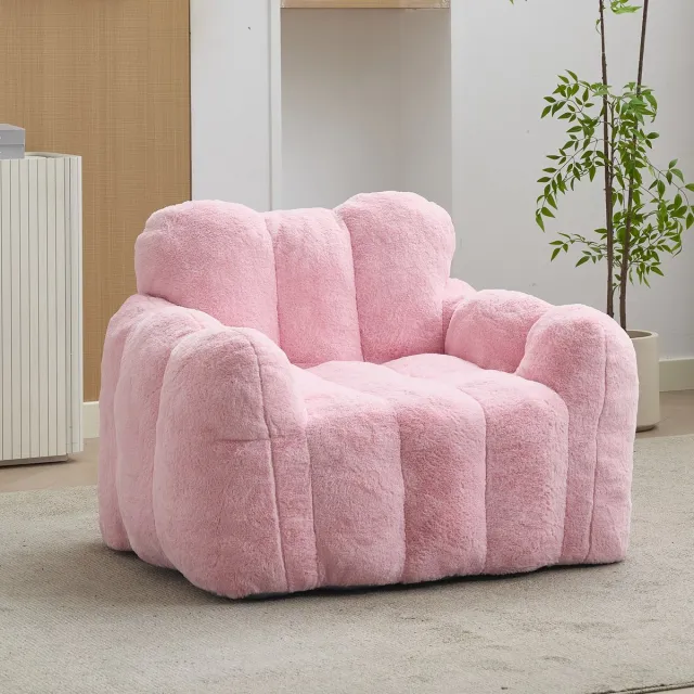 Sweiko Zitzak - Fauteuil - Zachte stof - Gestoffeerde stoel - Geen montage nodig - Roze