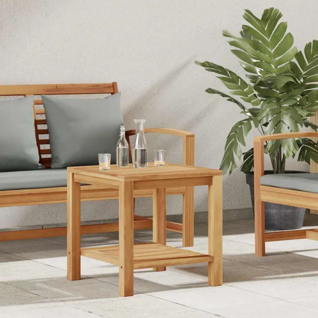vidaXL Salontafel met opslag Bruin 45 x 45 x 45 cm Massief Teakhout, foto 2