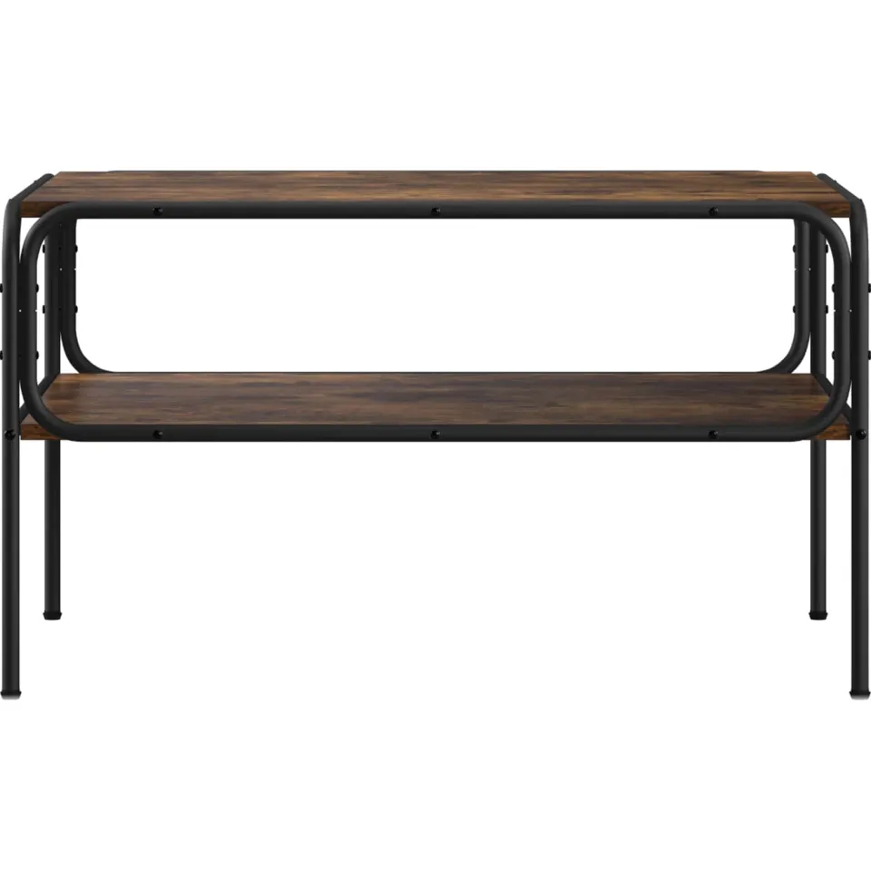 vidaXL Bijzettafel Gerookt eiken 100 x 50 x 46 cm Bewerkt hout, foto 2