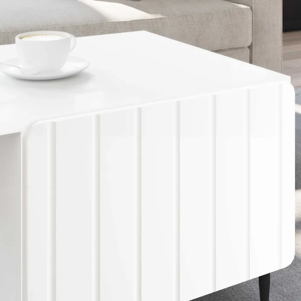vidaXL Salontafel Wit 90 x 50 x 40 cm Bewerkt hout, foto 3