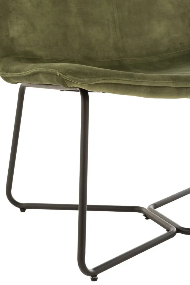 J-Line loungestoel Isabel - metaal/textiel - groen - 2 stuks