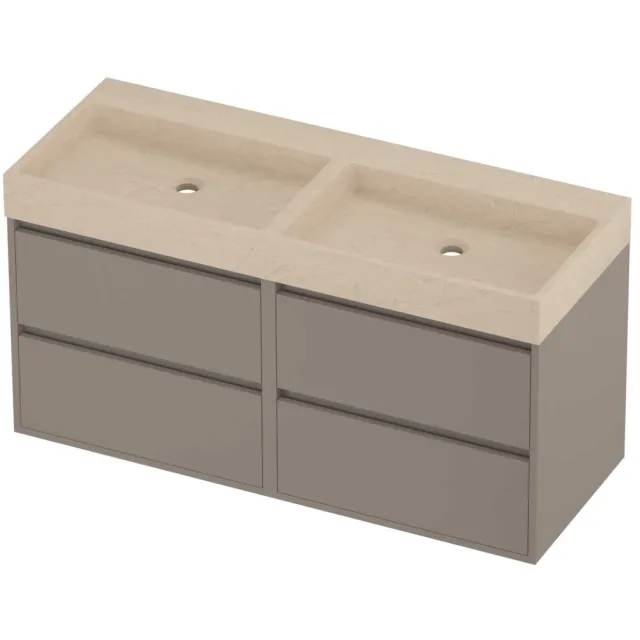 Proline Evoli Badmeubelset Hardsteen Loft 4 Laden 120x46x62 cm Sand Stone Clay Beige