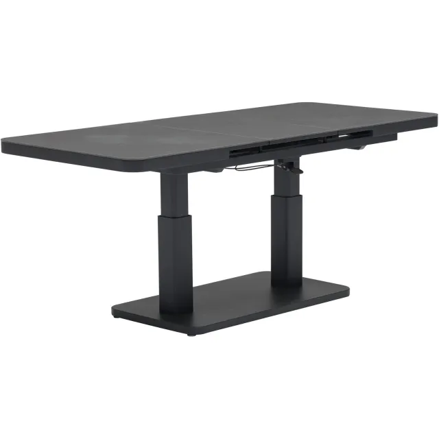 AVH-Collectie Caribbean uitschuifbare en in hoogte verstelbare tafel 140-180x80x53-75 cm sintered stone Antraciet