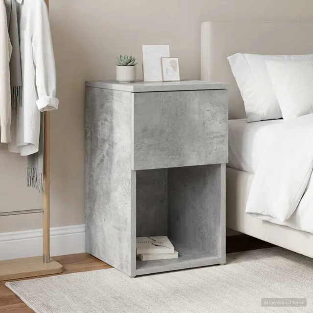 vidaXL Bed kast Betongrijs 29 x 31,5 x 49 cm Bewerkt hout grijs, foto 2
