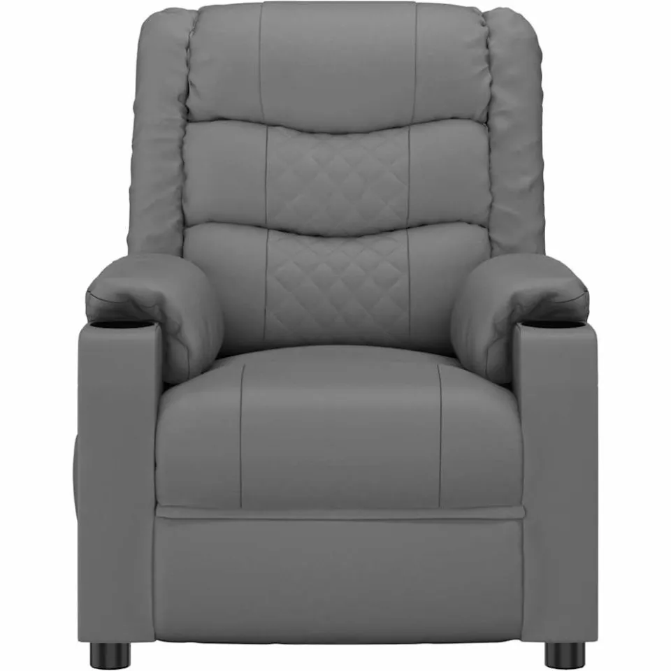 vidaXL Massagestoel kunstleer grijs