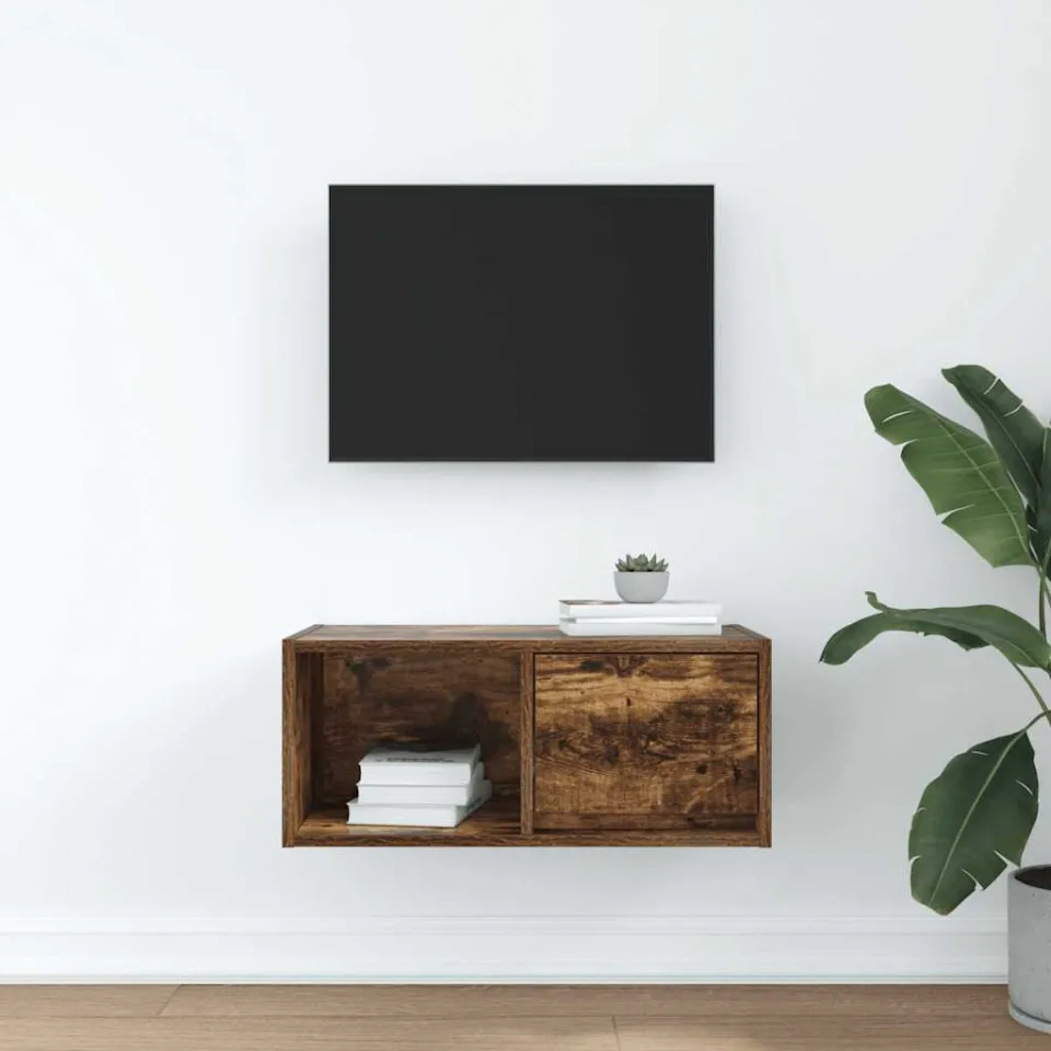 vidaXL TV-meubel 60x31x25,5 cm bewerkt hout gerookt eikenkleurig, foto 3