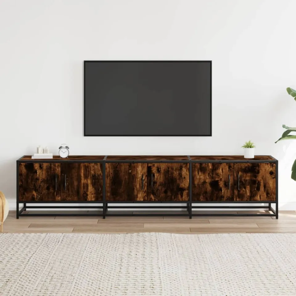 vidaXL Tv-meubel 180x35x41 cm bewerkt hout gerookt eikenkleurig, foto 2
