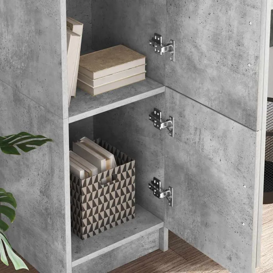 vidaXL Hoge kast Beton Grijs 31.5 x 32 x 122.5 cm, foto 4