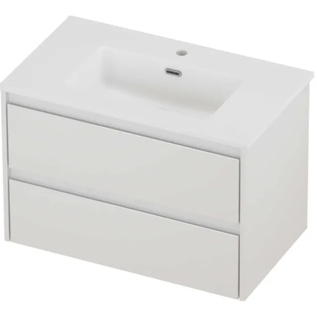 Proline Tribute Badmeubelset Porselein Elegant 1 Gat 80x46x54 cm Mat White Glans Wit