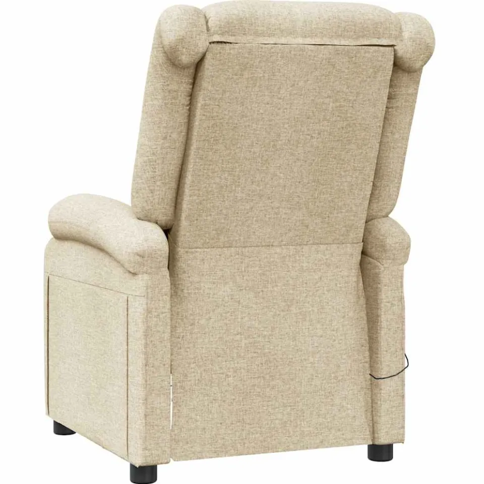 vidaXL Massagestoel stof crèmekleurig, foto 4
