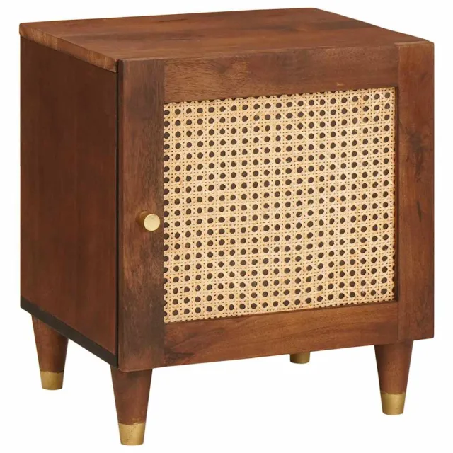 vidaXL Nachtkastje 2 st Bruin 40 x 33,5 x 46 cm Massief acaciahout, foto 2