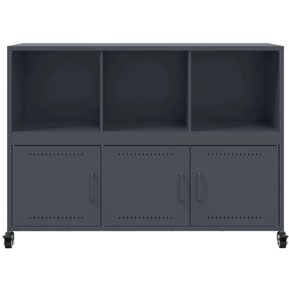 vidaXL Dressoir 100,5x39x72 cm staal antracietkleurig, foto 4