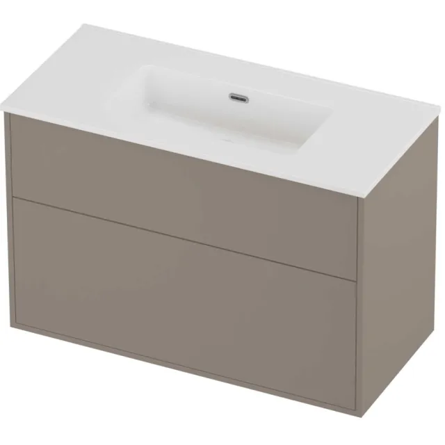 Proline Tribute Badmeubelset Porselein Elegant 2 Laden 100x46x67 cm Glans Wit Clay Beige