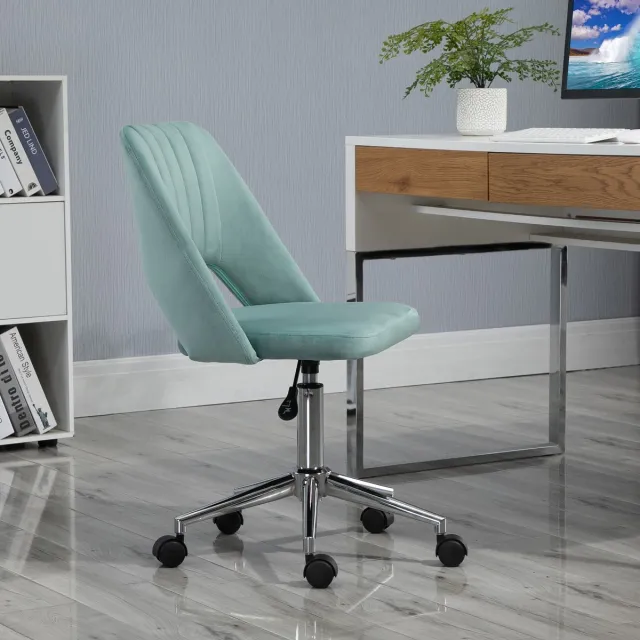 MODENUIT Bureaustoel 49x60x79-91 cm - Draaibaar En Hoogteverstelbaar - Thuiskantoor - Polyester Groen