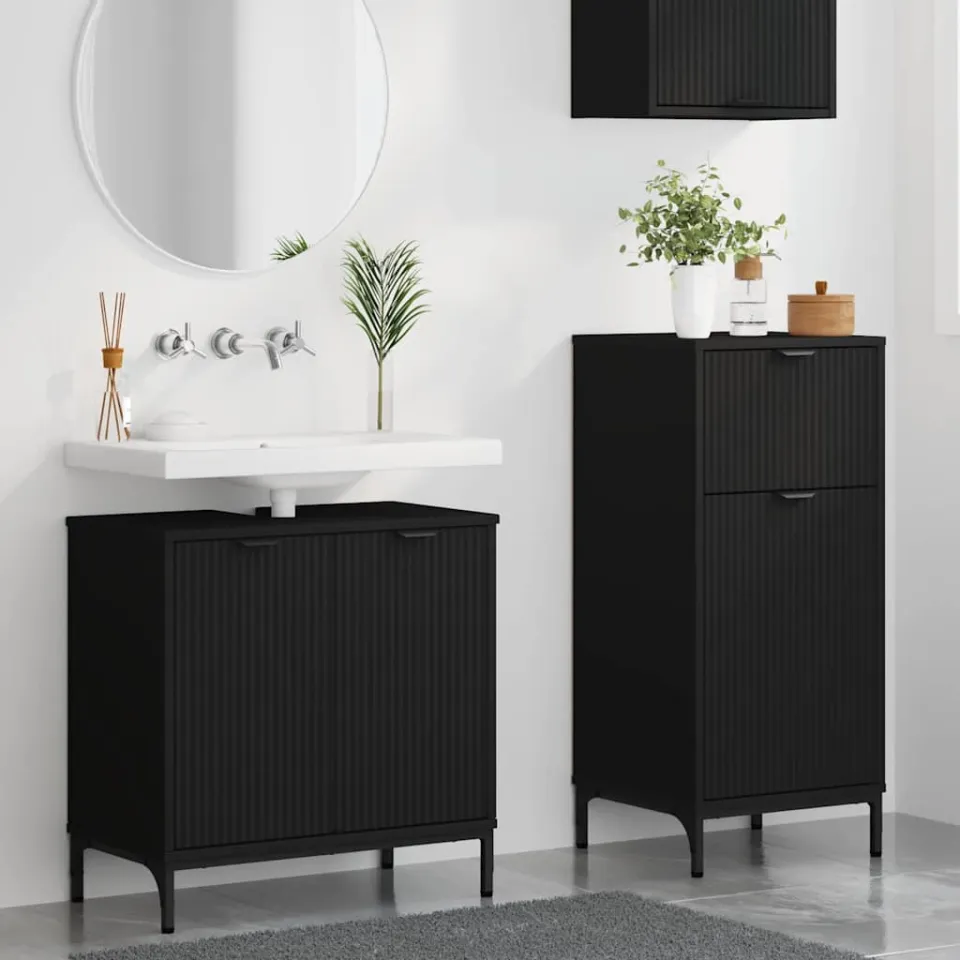 vidaXL Badkamermeubelset 2 st Zwart 39,5 x 36 x 88 cm, foto 4
