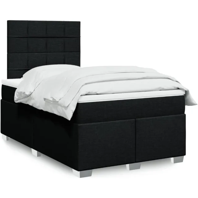 vidaXL Boxspring met matras stof zwart 120x190 cm