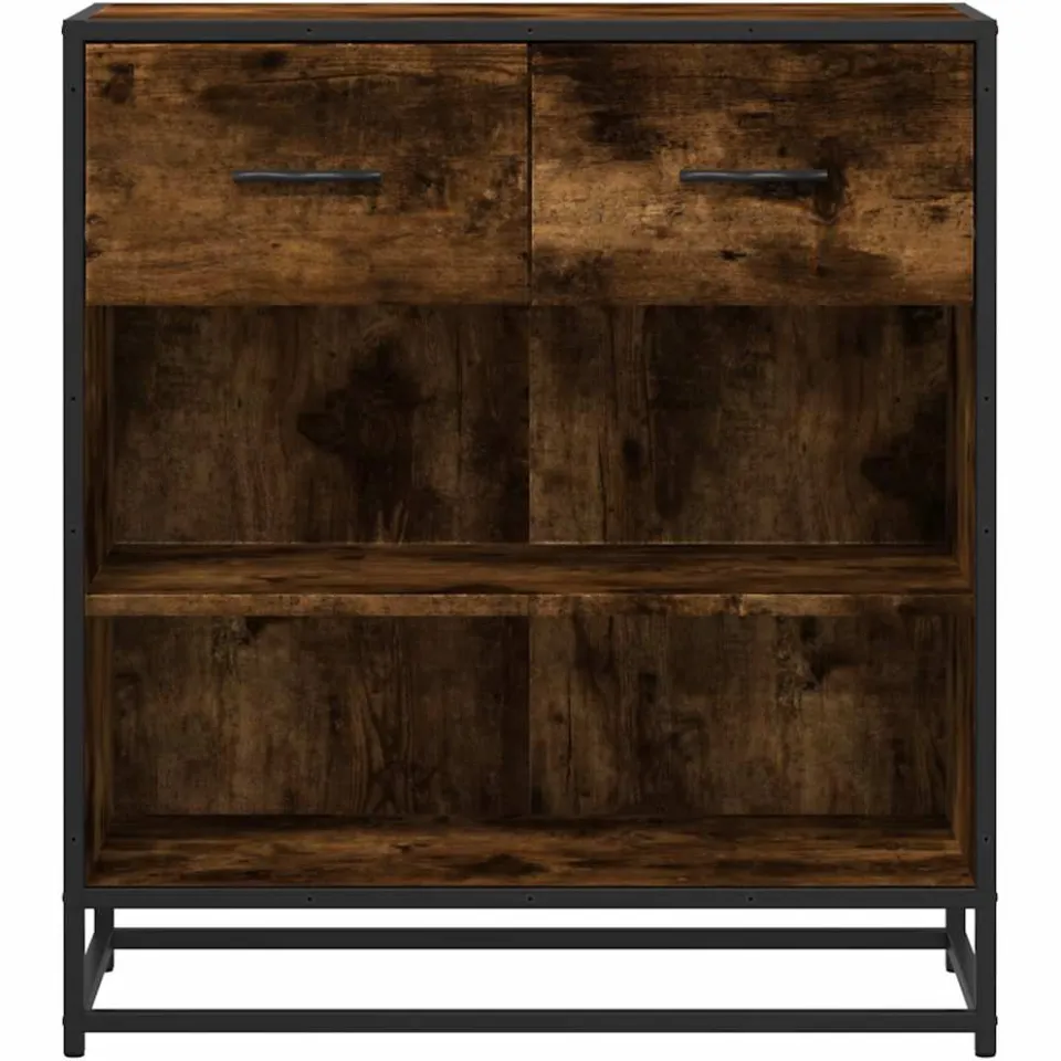 vidaXL Dressoir 68x35x76 cm bewerkt hout gerookt eikenkleurig, foto 4