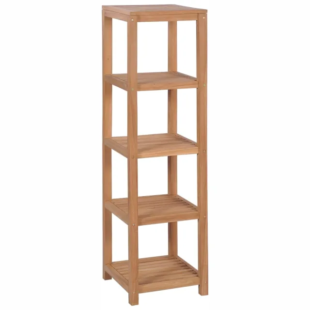 vidaXL Badkamer opbergrek 4-laags 42x42x165 cm massief teakhout Bruin