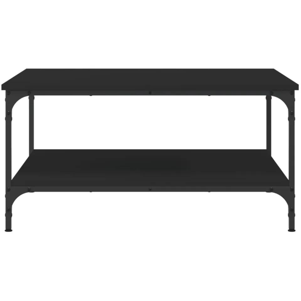 vidaXL Salontafel 80x80x40 cm bewerkt hout zwart