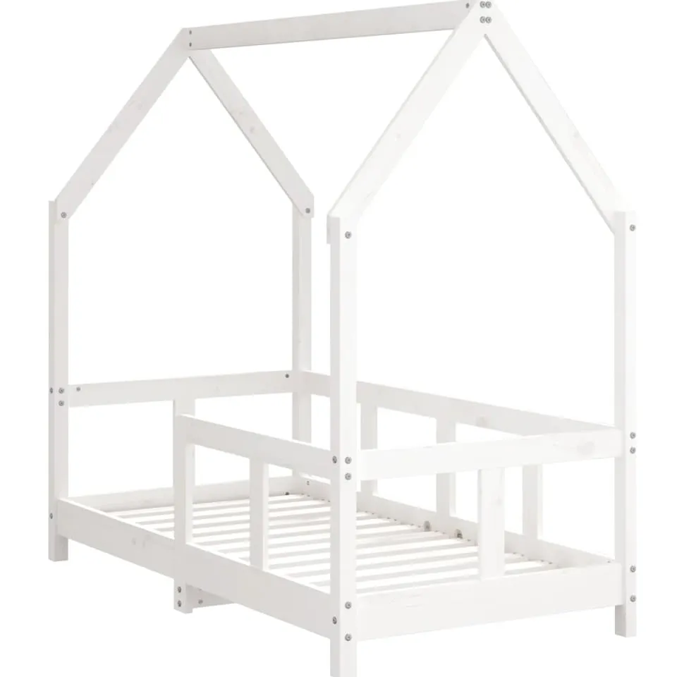 vidaXL Kinderbedframe 70x140 cm massief grenenhout wit