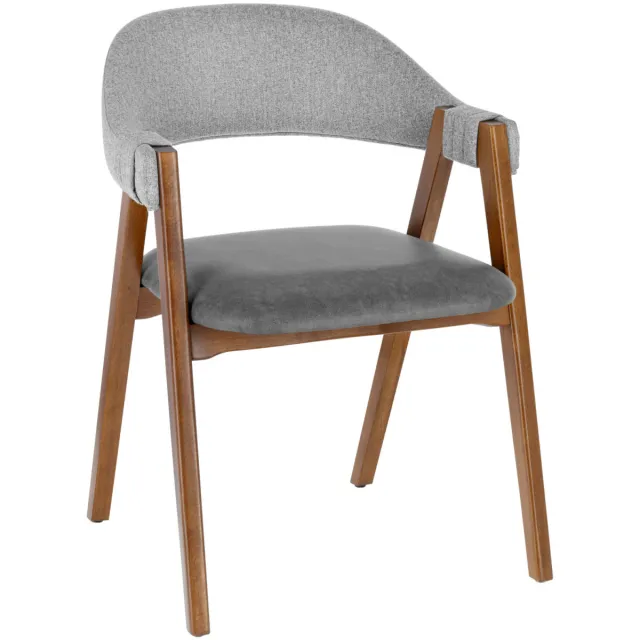 Vega Stoel met armleuning Imano; 59x62x76 cm (BxDxH); zitting antraciet, frame tabak gebeitst