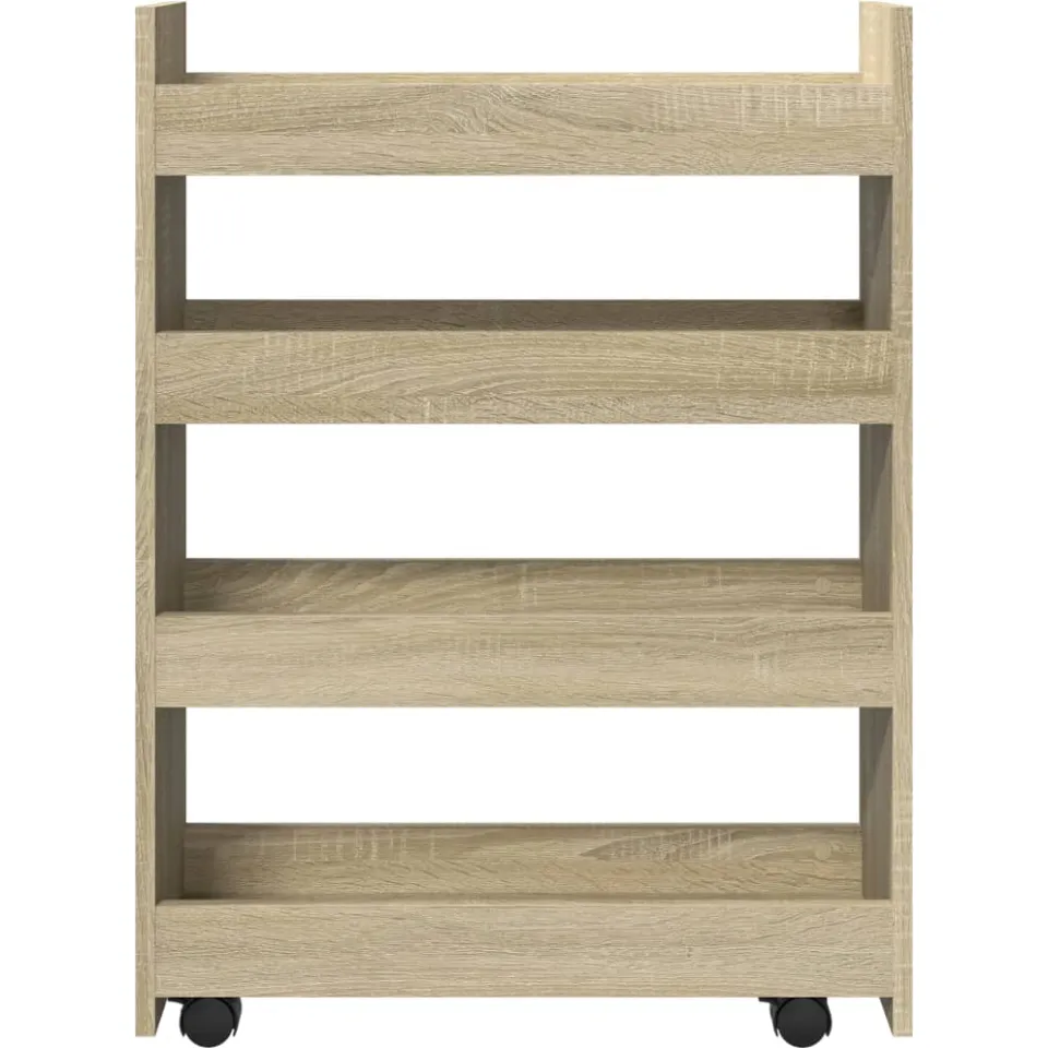 vidaXL Opbergtrolley smal 4-laags bewerkt hout sonoma eikenkleurig, foto 4