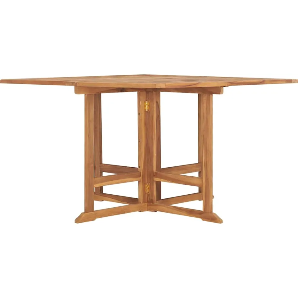 vidaXL Tuintafel inklapbaar 110x110x75 cm massief teakhout bruin