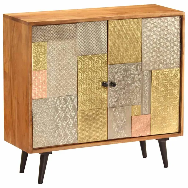 vidaXL Dressoir 80x30x75 cm massief acaciahout Meerkleurig