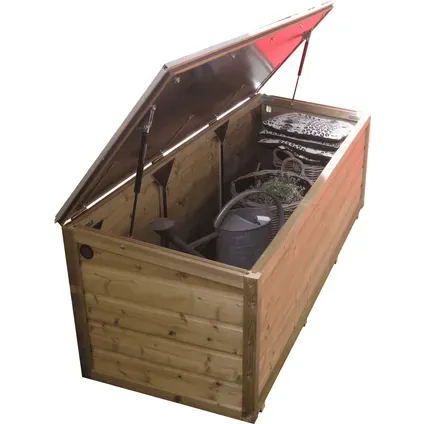 Lutra Kussenbox - Hout - Naturel - 190x67x67cm, foto 2
