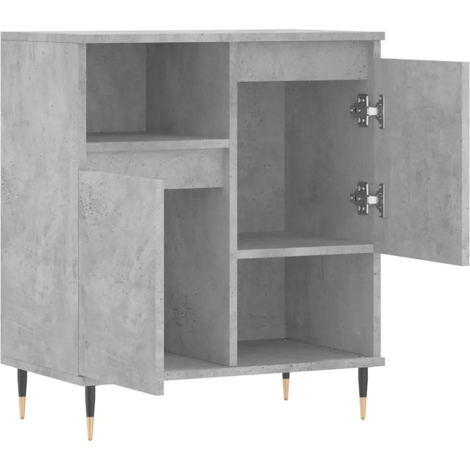 vidaXL Dressoir 60x35x70 cm bewerkt hout betongrijs grijs, foto 4