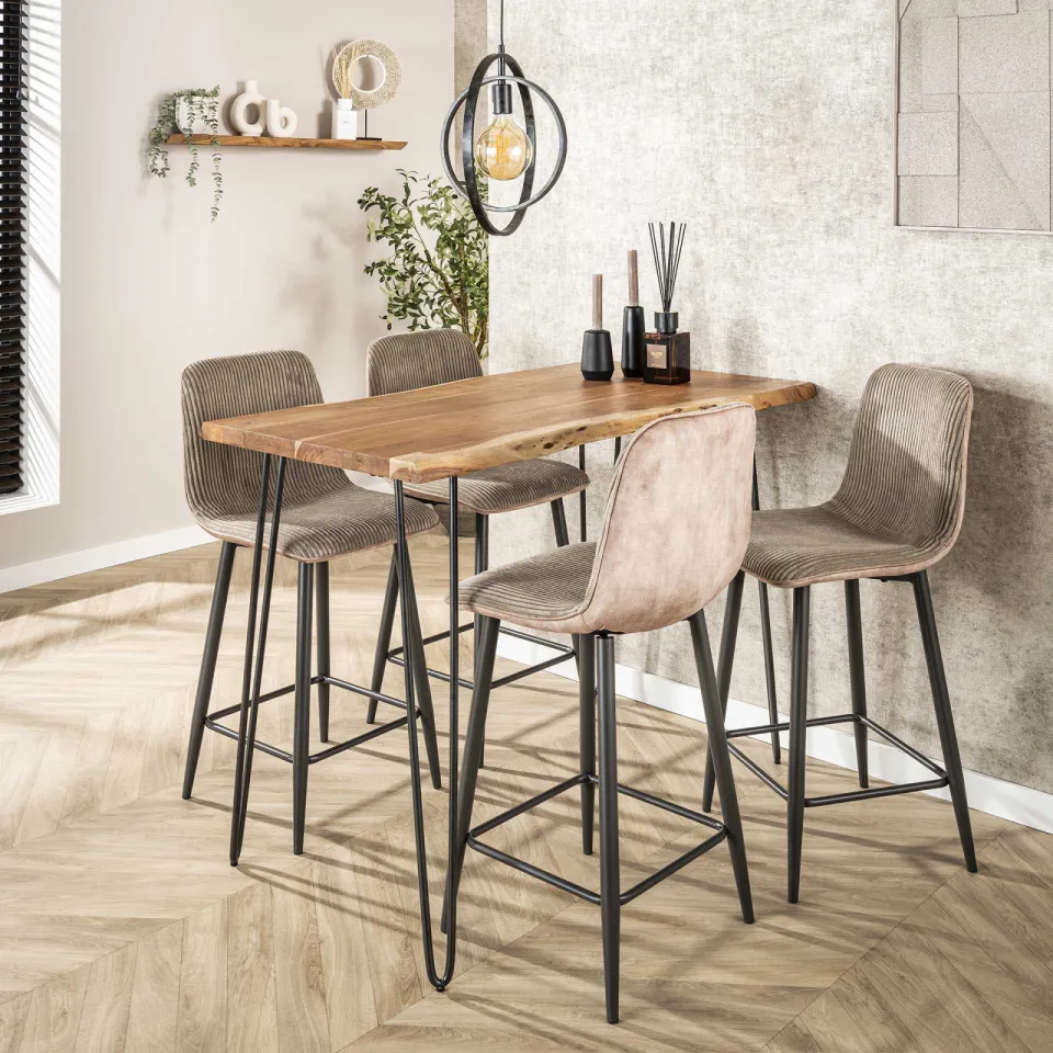 LifestyleFurn Bartafel 'Michel' Boomstam, 130 x 70cm, kleur Massief acacia naturel, foto 5
