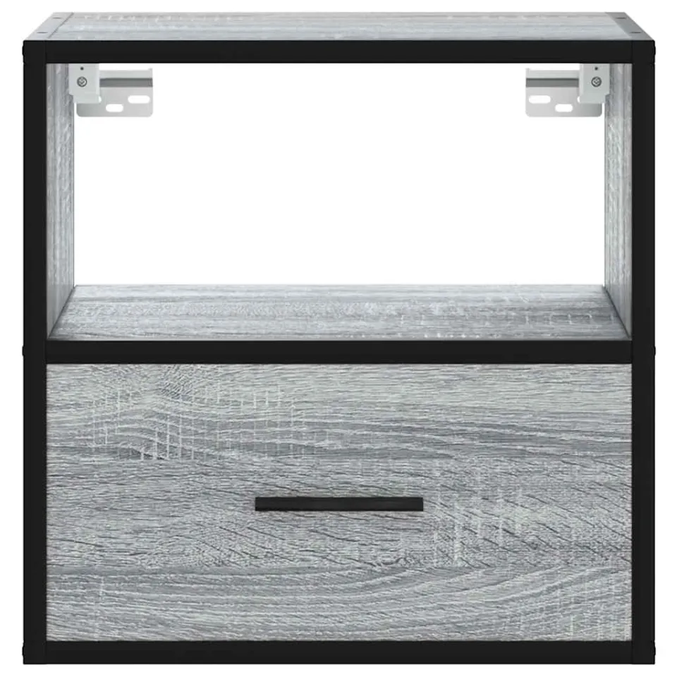 vidaXL Nachtkastjes 2st wandgemonteerd 40x31x39,5cm grijs sonoma eiken, foto 4