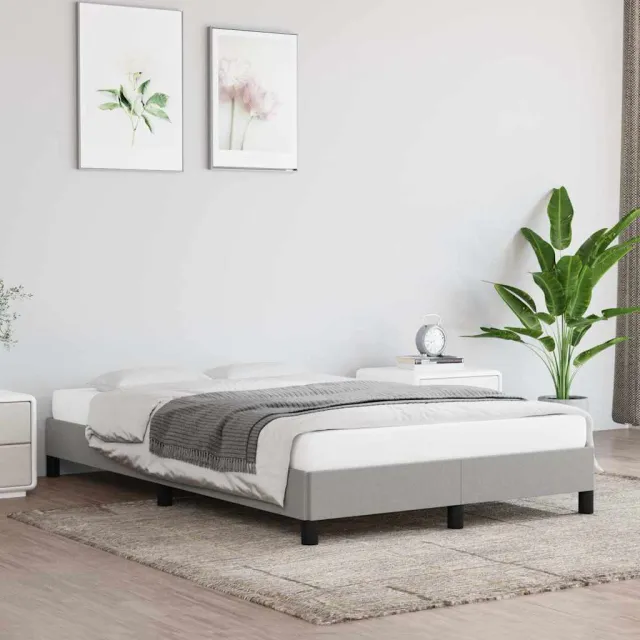 vidaXL Bedframe zonder matras 120x200 cm stof lichtgrijs