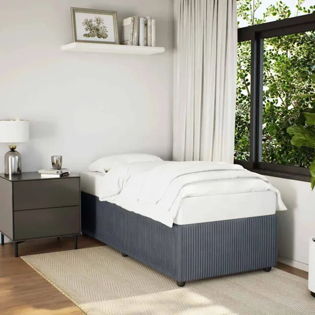 vidaXL Bedframe zonder matras 90x200 cm fluweel donkergrijs