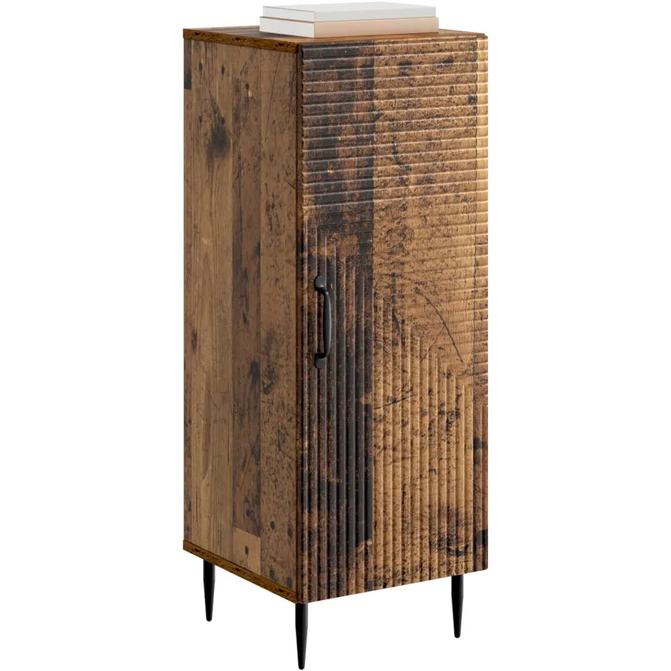 vidaXL Dressoir Oud hout 33 x 34,5 x 89,5 cm Bewerkt hout Bruin