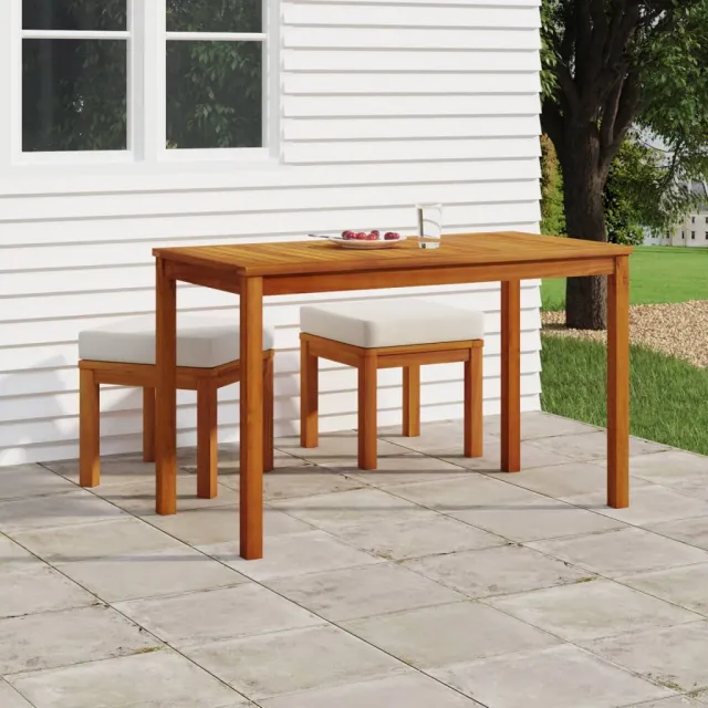 vidaXL 3-delige Tuinset met kussens massief acaciahout crème, foto 2