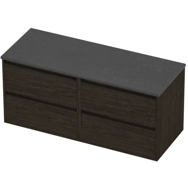 Proline Deck Badmeubelset Hardsteen Greeploos 120x46x54 cm Blue Stone Mokka Oak Eiken
