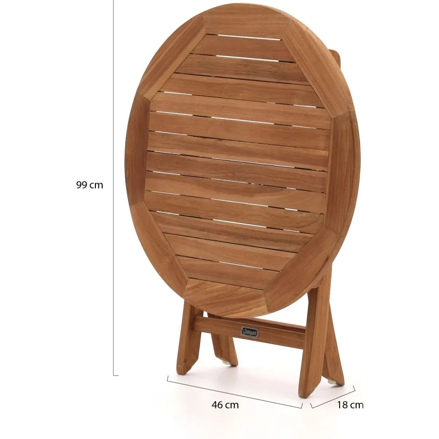 Bellagio tuinmeubelen Sunyard Preston klaptafel ø 80cm (h:75cm) bruin, foto 3